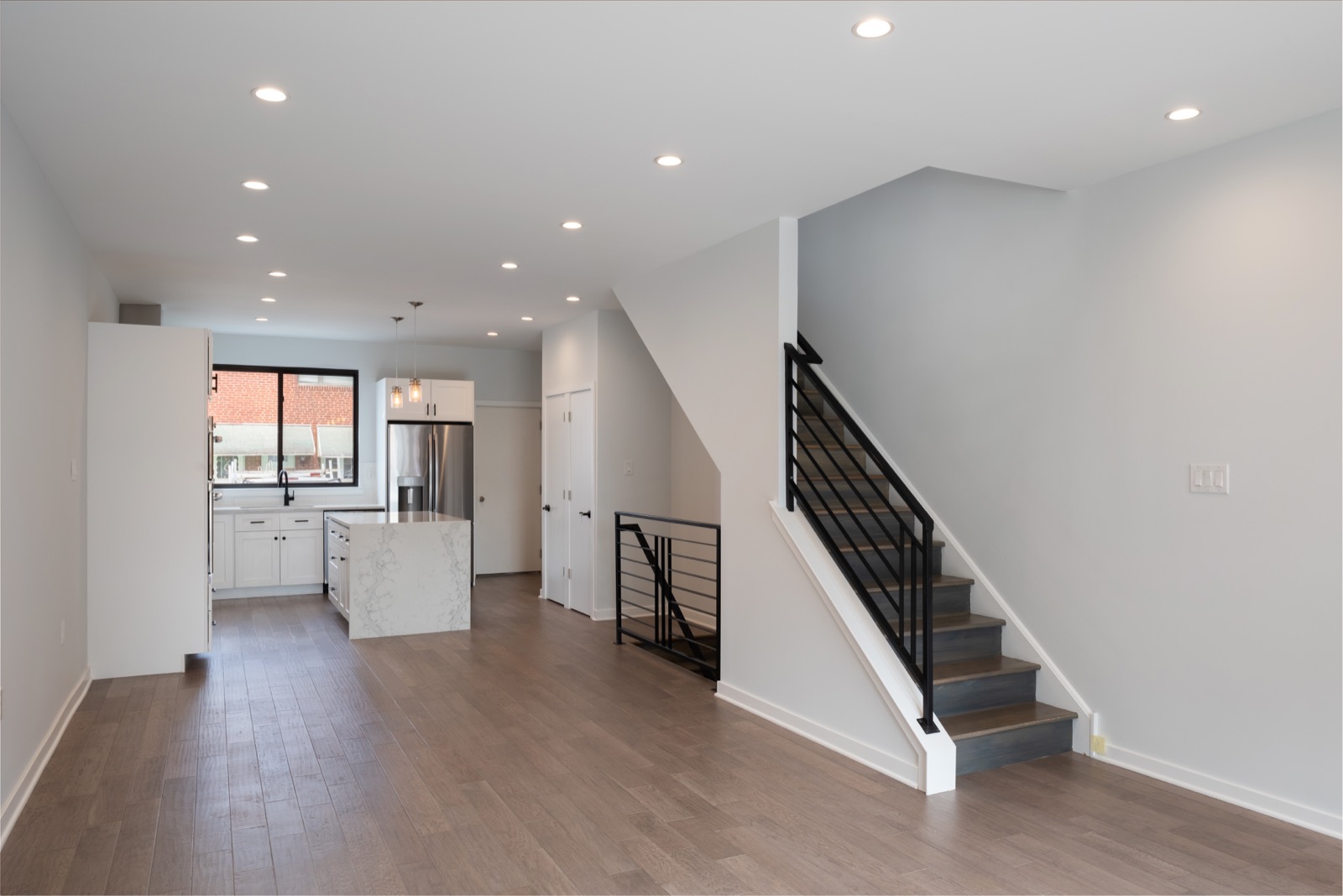 Open-concept living area in one of five new construction homes in Port Richmond